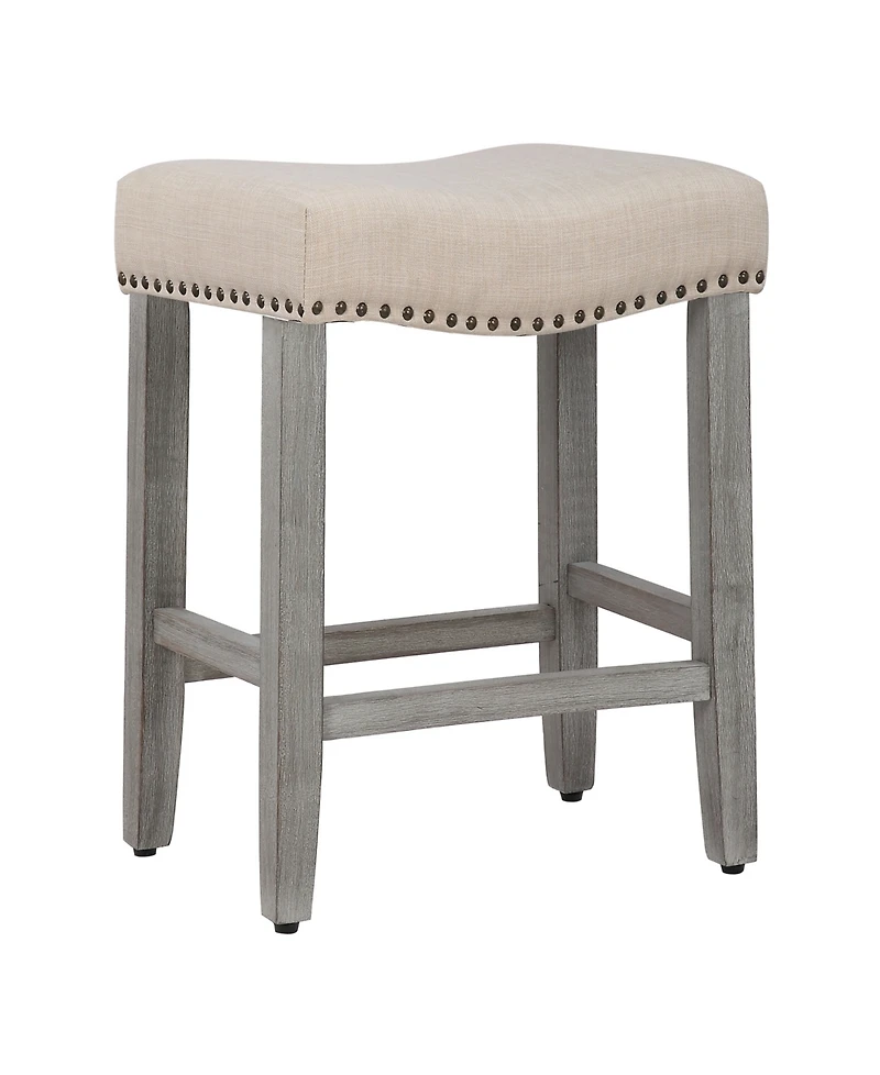24" Upholstered Saddle Seat Counter Stool (Set of 2