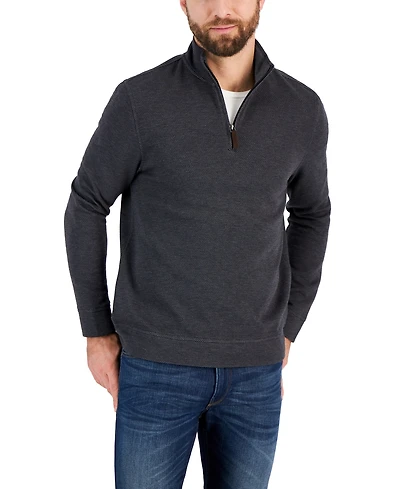 Club Room Men's Birdseye Quarter-Zip Pullover
