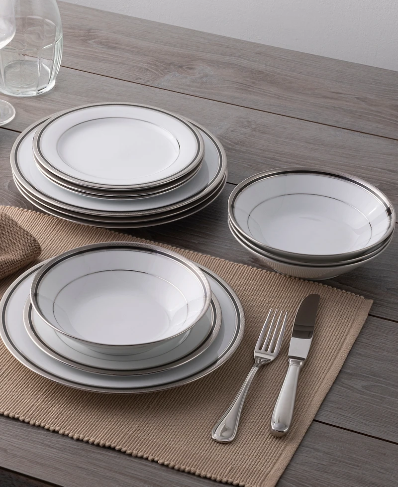 Noritake Austin Platinum 12-Piece Dinnerware Set, Service for 4