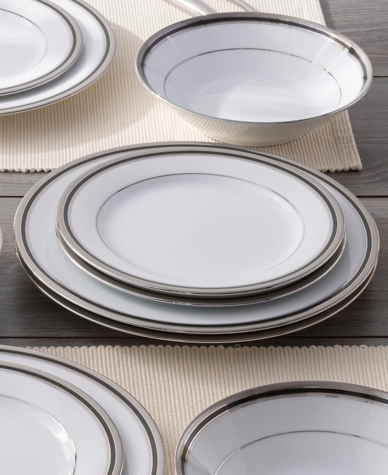 Noritake Austin Platinum Set of 4 Dinner Plates