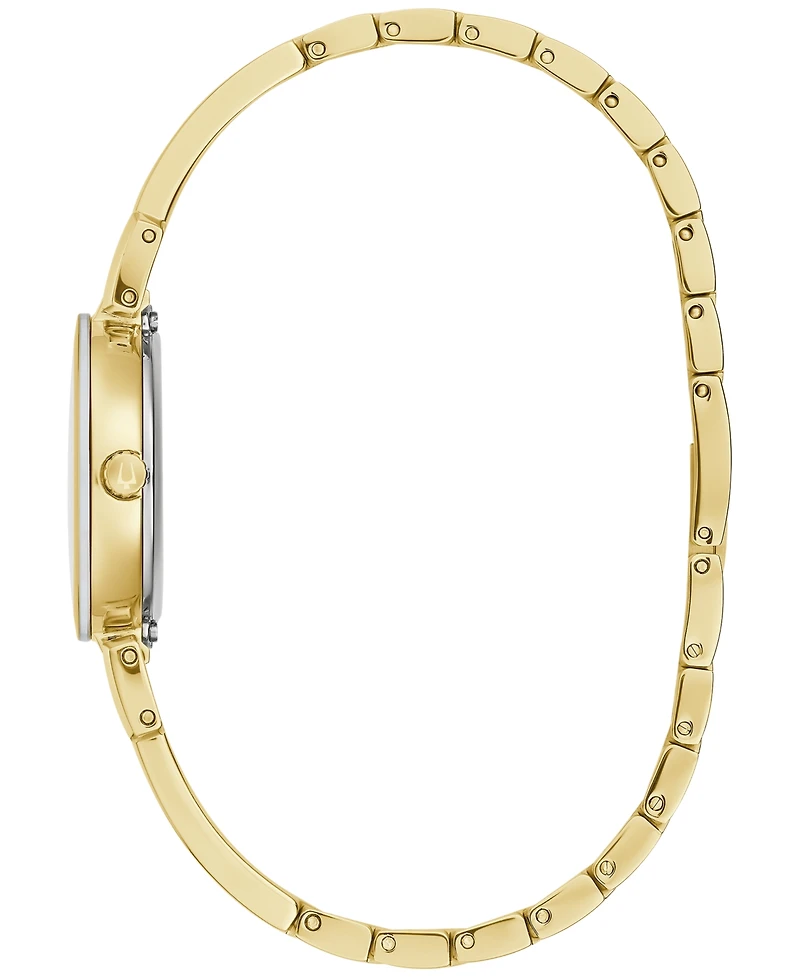 Bulova x Marc Anthony Women's Modern Diamond Accent Gold Gold-Tone Stainless Steel Bangle Bracelet Watch 26mm