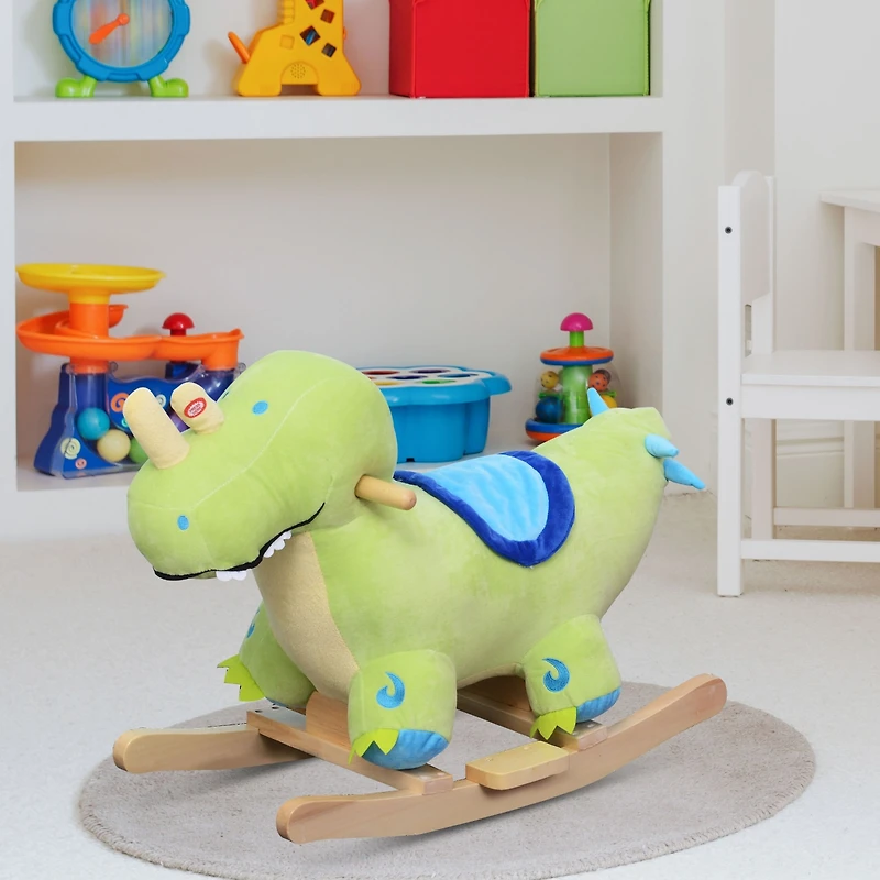 Qaba Rocking Horse Dinosaur Rocker with Realistic Sounds