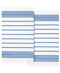 Linum Home Herringbone Pestemal 100% Turkish Cotton 2-Pack Beach Towels
