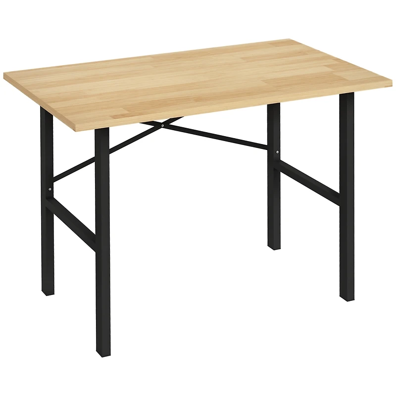 Homcom 46"L x 28"W Garage Table with X Bar Support and Tabletop Natural/Black
