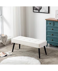WestinTrends Velvet Tufted Bedroom Bench for Living Room & Entryway