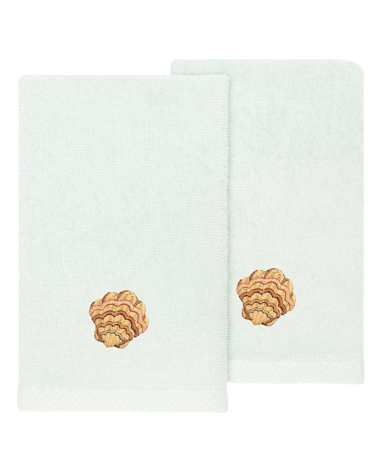 Linum Home Turkish Cotton Aaron Embellished 2-Pc. Fingertip Towel Set