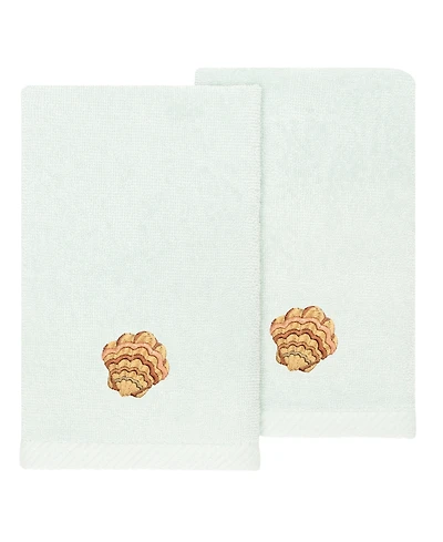 Linum Home Turkish Cotton Aaron Embellished 2-Pc. Fingertip Towel Set