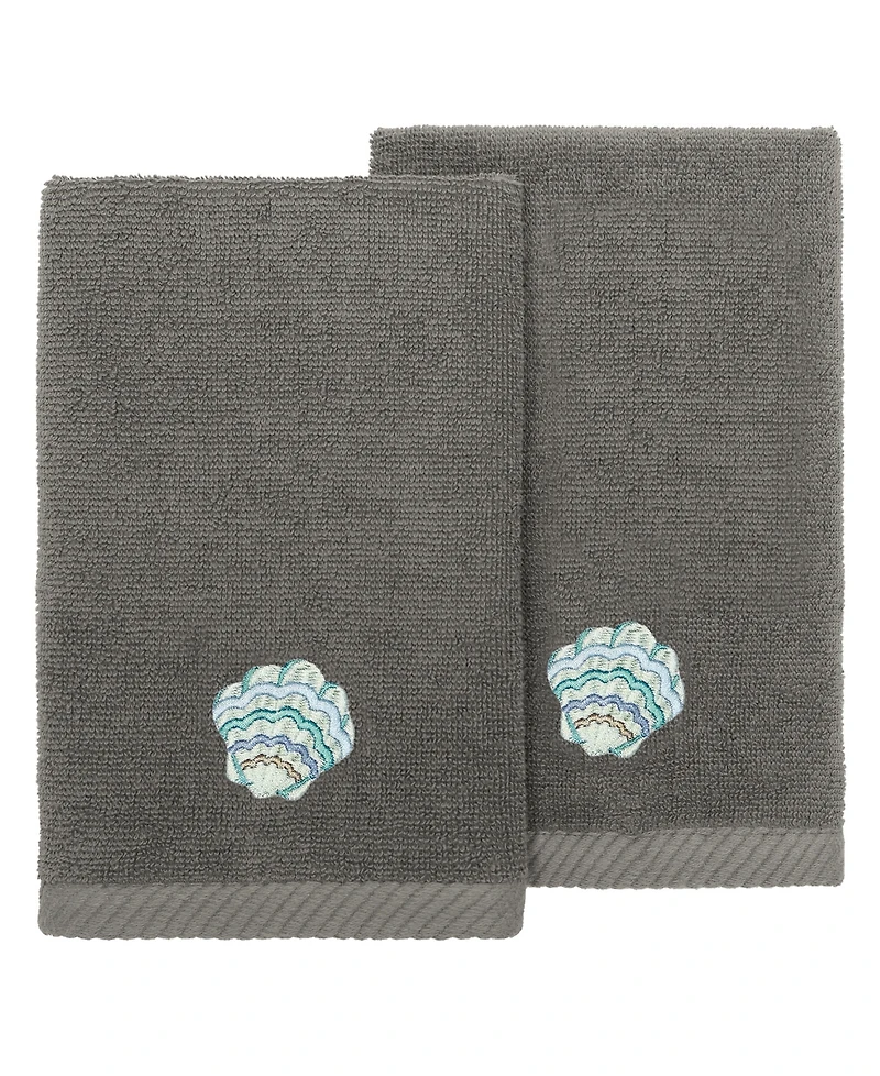 Linum Home Turkish Cotton Aaron Embellished 2-Pc. Fingertip Towel Set