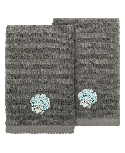 Linum Home Turkish Cotton Aaron Embellished 2-Pc. Fingertip Towel Set