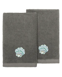 Linum Home Turkish Cotton Aaron Embellished 2-Pc. Fingertip Towel Set