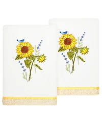 Linum Home Turkish Cotton Girasol Embellished 2-Pc. Hand Towel Set
