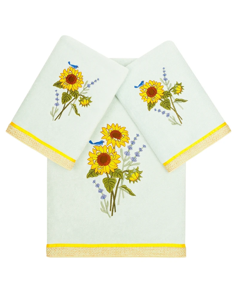 Linum Home Turkish Cotton Girasol Embellished -Pc. Bath Towel Set
