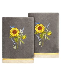 Linum Home Turkish Cotton Girasol Embellished 2-Pc. Hand Towel Set