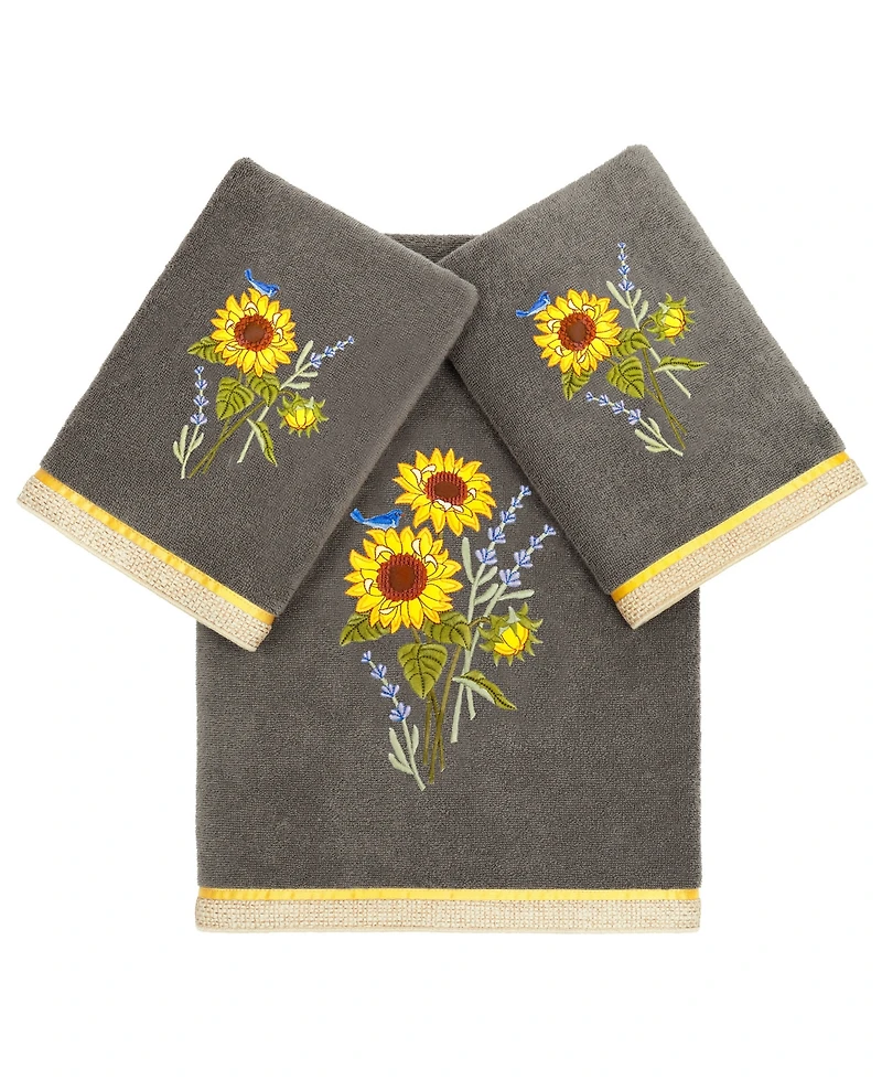 Linum Home Turkish Cotton Girasol Embellished -Pc. Bath Towel Set