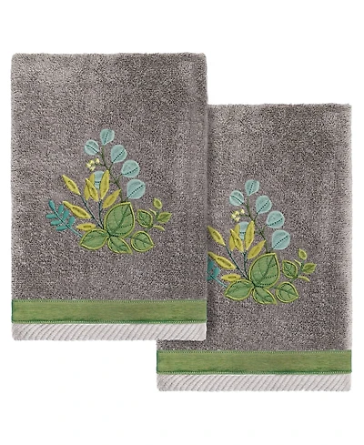 Linum Home Turkish Cotton Botanica Embellished 2-Pc. Hand Towel Set