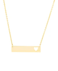 Macy's Gold Plated Bar with Cut Out Heart Necklace