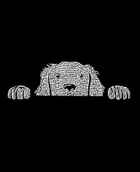 La Pop Art Women's Peeking Dog Word Hooded Sweatshirt