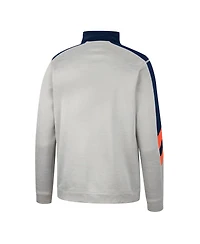 Men's Colosseum Gray and Navy Auburn Tigers Bushwood Fleece Quarter-Zip Jacket