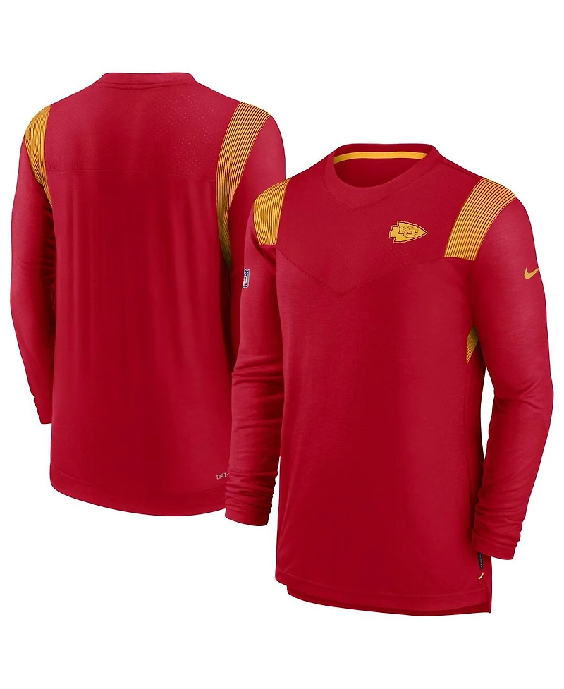 Men's Nike Red Kansas City Chiefs Sideline Tonal Logo Performance Player Long Sleeve T-shirt