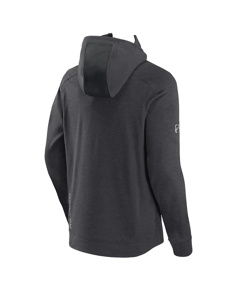 Men's Fanatics Heather Charcoal Philadelphia Flyers Authentic Pro Road Tech Full-Zip Hoodie Jacket
