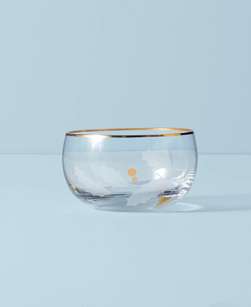 Lenox Holiday Gold Glass Nut Bowl