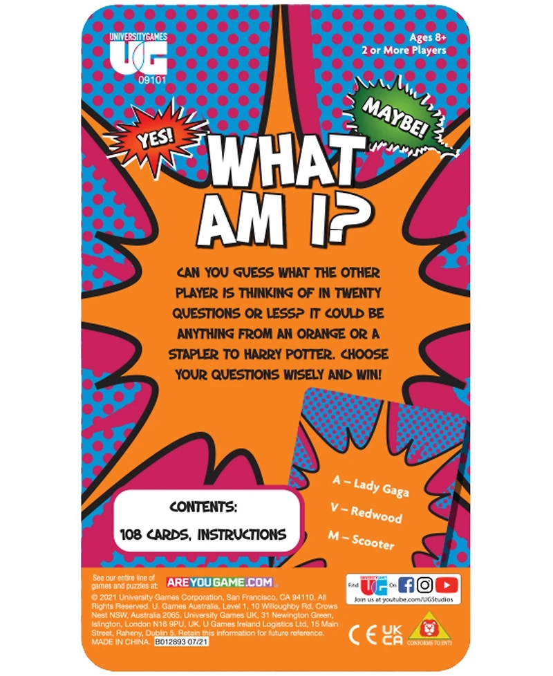 University Games What am I Tin Set, 109 Piece