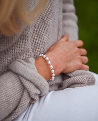 Cultured Freshwater Pearl (6-1/2 - 7mm) Polished Bead Coil Bracelet in 18k Gold-Plated Sterling Silver