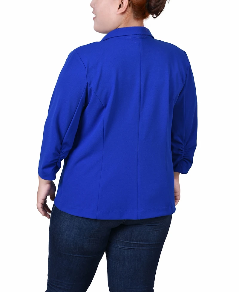 Ny Collection Plus Size 3/4 Sleeve Scuba Crepe Blazer