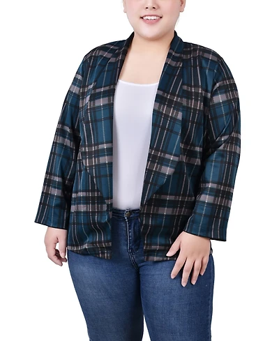 Ny Collection Plus Size 3/4 Sleeve Ponte Blazer