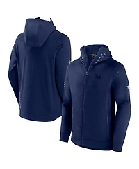 Men's Fanatics Heather Navy Washington Capitals Authentic Pro Road Tech Full-Zip Hoodie Jacket