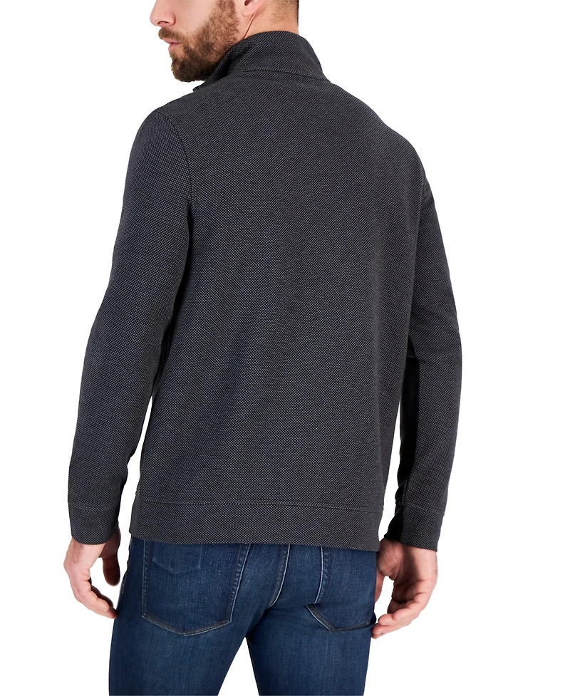Club Room Men's Birdseye Quarter-Zip Pullover