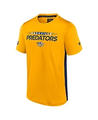 Men's Fanatics Gold, Navy Nashville Predators Authentic Pro Rink Tech T-Shirt