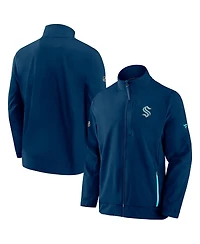 Men's Fanatics Deep Sea Blue Seattle Kraken Authentic Pro Rink Coaches Full-Zip Jacket