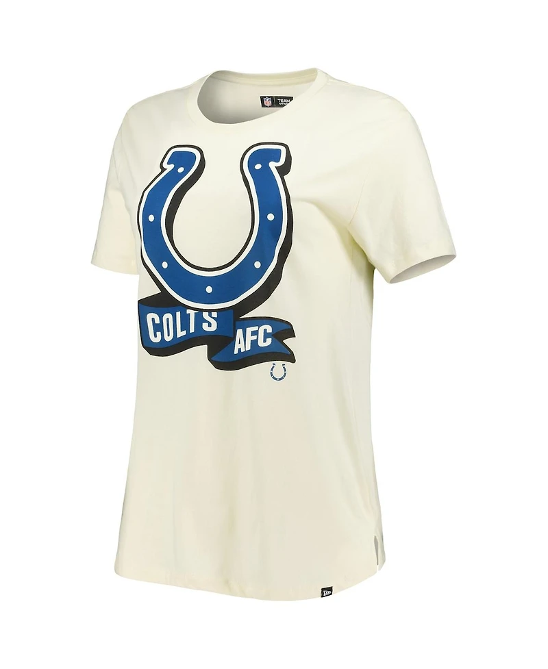 Women's New Era Cream Indianapolis Colts Chrome Sideline T-shirt