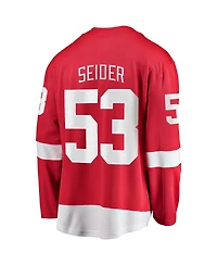 Men's Fanatics Moritz Seider Red Detroit Wings Home Breakaway Player Jersey