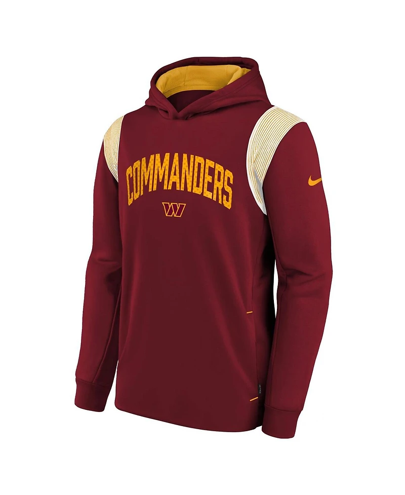Big Boys Nike Burgundy Washington Commanders Sideline Fleece Performance Pullover Hoodie