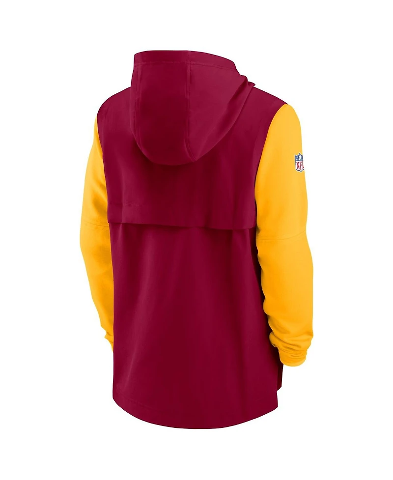 Men's Nike Burgundy, Gold Washington Commanders Sideline Player Quarter-zip Hoodie