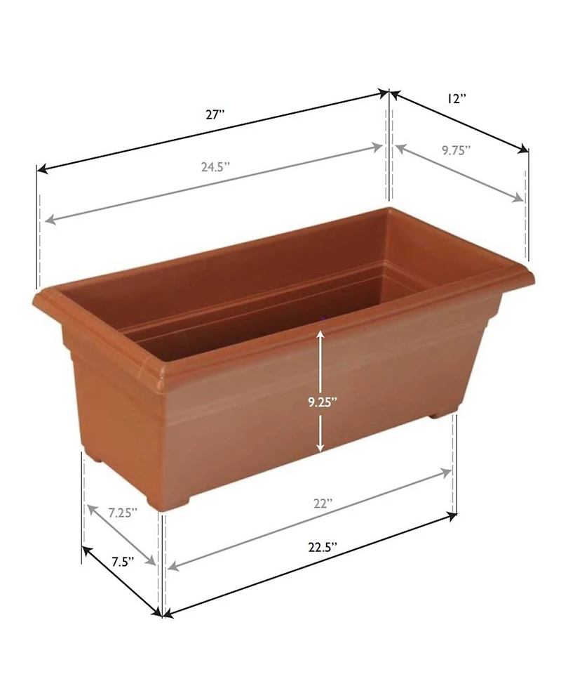 Novelty Countryside Patio Planter Box, Terracotta, 27 Inch