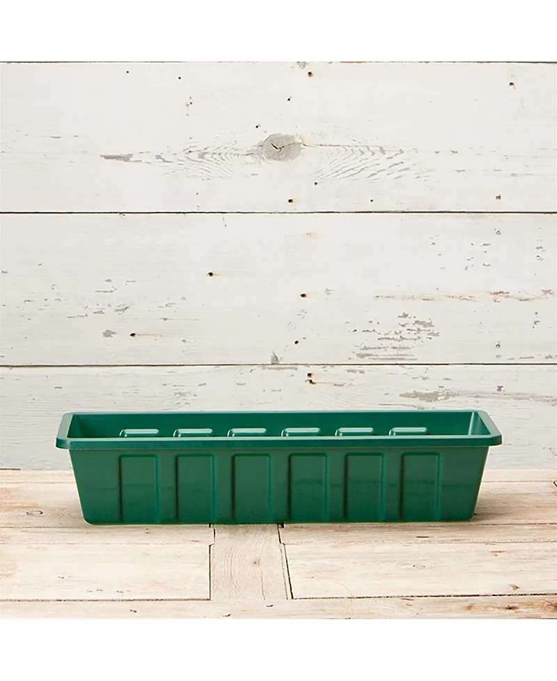 Novelty Polypro Plastic Hunter Green Flower Box Planter, 29.75 In