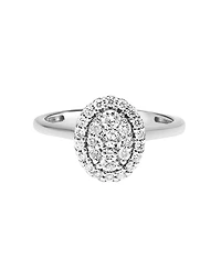 Diamond Oval Cluster Engagement Ring (1/2 ct. t.w.) in 14k White Gold