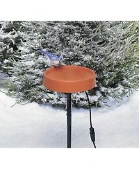 Api Outdoor Plastic Heated Bird Bath with Metal Stand, 12in Diameter