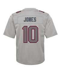 Big Boys Nike Mac Jones Gray New England Patriots Atmosphere Fashion Game Jersey