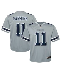 Big Boys Nike Micah Parsons Gray Dallas Cowboys Inverted Game Jersey