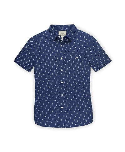Hope & Henry Mens' Organic Seersucker Short Sleeve Button Down Shirt