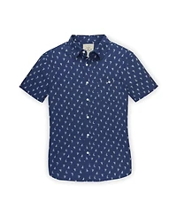 Hope & Henry Mens' Organic Seersucker Short Sleeve Button Down Shirt