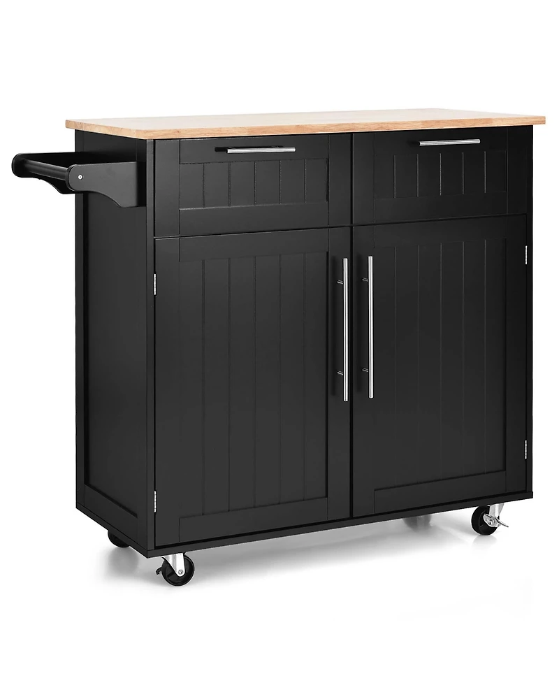 Rolling Kitchen Cart Island Heavy Duty Storage Trolley Cabinet
