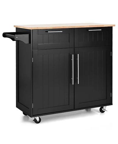 Rolling Kitchen Cart Island Heavy Duty Storage Trolley Cabinet