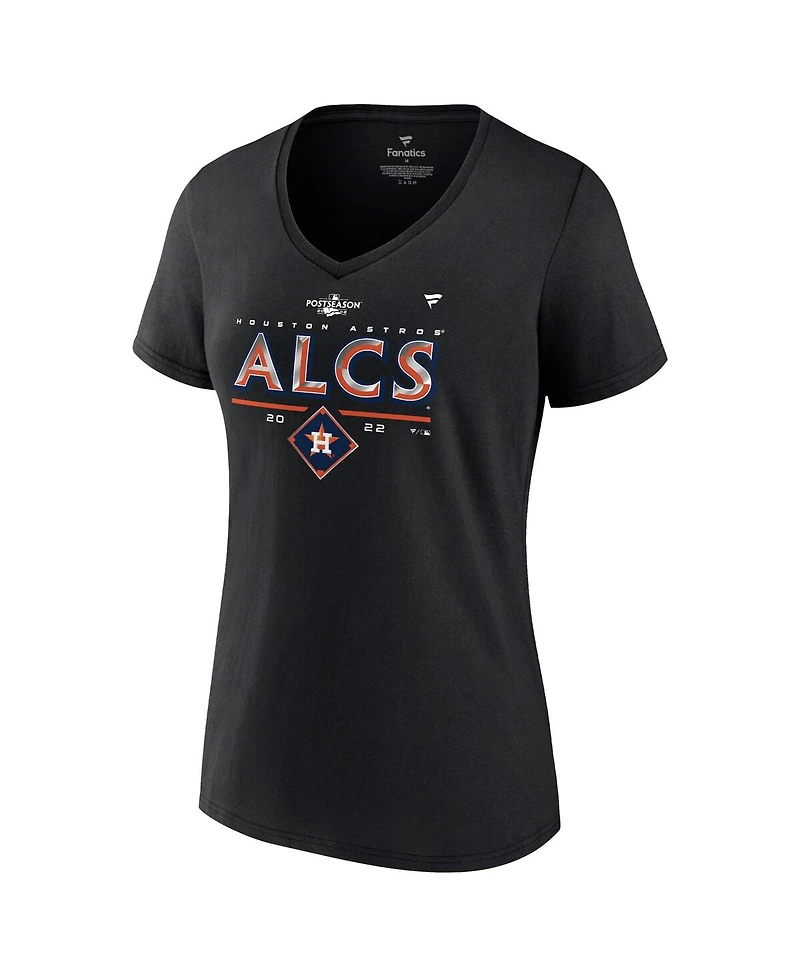 Women's Fanatics Black Houston Astros 2022 Division Series Winner Locker Room Plus V-Neck T-shirt