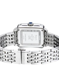 GV2 by Gevril Women's Bari Tortoise Swiss Quartz Diamond Accents Silver-Tone Stainless Steel Bracelet Watch 34mm x 30mm