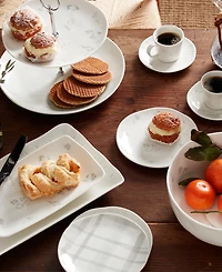 Lenox Oyster Bay Whiteware 4 Piece Tidbit Plate Set, Service for 4
